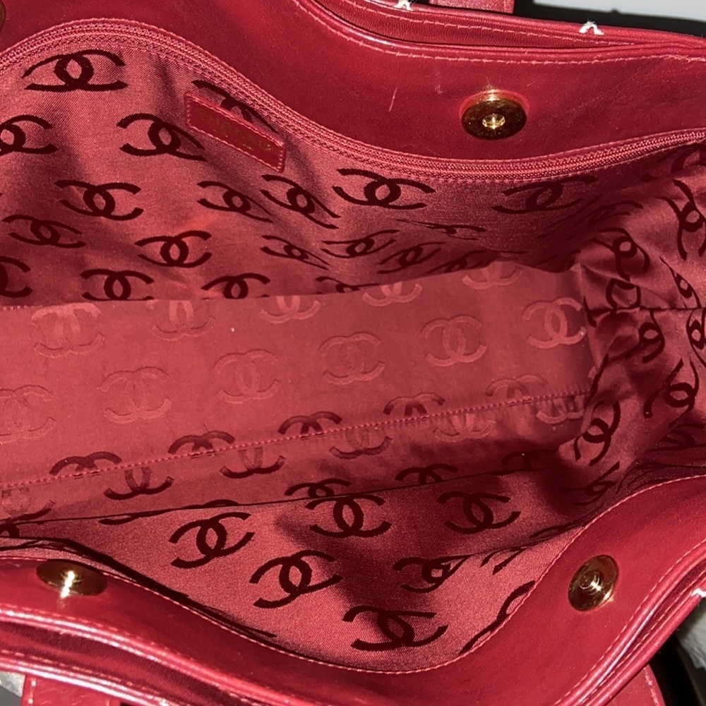 CHANEL Wild Stitch Burgundy Tote Bag 1/1 rare find UNI Vintage​​​ - Picture 6 of 7